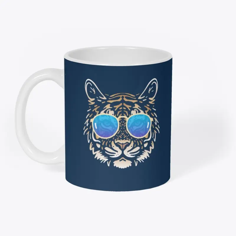 Cute Tiger in Sunglasses (Colored+sg09)